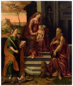 Madonna and Child enthroned with the saints Margaret and Jerome