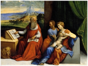 Holy Family with saint Jerome