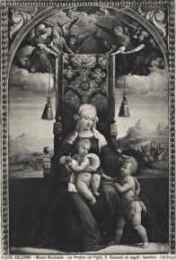 Madonna and Child enthroned with the Infant saint John the Baptist
