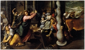 Christ driving the money changers from the Temple